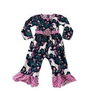 Ann Loren Polka Dot and Floral Jumpsuit